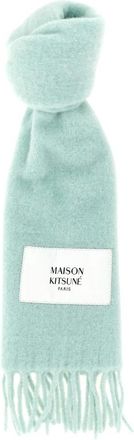 Maison Kitsun&eacute; Alpaca Sjaal - Heren - Accessoires - Groen - Maat: ONE Size Wol