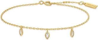 Ania Haie Sparkling Triple Station Bracelet in Shiny Gold at Nordstrom