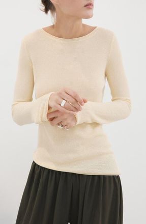 Mango Asymmetric Rib Sweater in Pastel Yellow at Nordstrom, Size X-Small