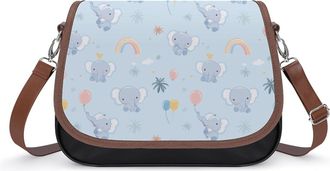 Generic Cute Elephants Womens Crossbody Bag Fashion Shoulder Handbags Message Tote Bag with Adjustable Strap