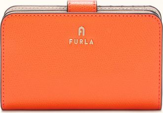 Furla Camelia Compact Wallet M Paprika Textured Leather Woman