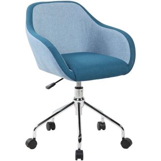 Dmora Silla De Oficina Dgorgon, Sill&oacute;n De Oficina, Asiento De Oficina Ergon&oacute;mico, 56x58h77/84 Cm, Azul - Dmora