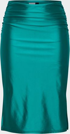 La Blanca Shirred Skirt with Side Slits