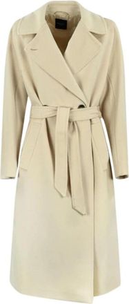 Max Mara Wollen Jas Resina Double-Breasted Beige - Dames - Jas met riem - Beige - 4XS - Wol - Jassen