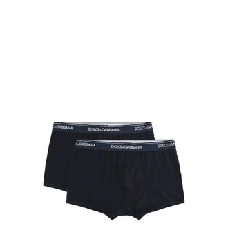 Dolce & Gabbana Bottoms, male, Blue, Size: M Two-Pack Cotton Boxers