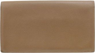 Herm&egrave;s Brown Leather Long Wallet (Bi-Fold) (Pre-Owned)