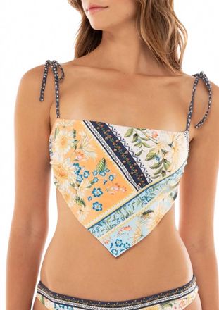 Agua Bendita Daicy Jardim Bikini Swimsuit Bandeau Top In Multicolor