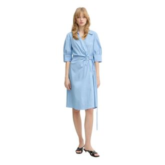 Pinko Aline Shirtdress - Dames - Wikkelkleedje - Blauw - M - Katoen - Kleedjes