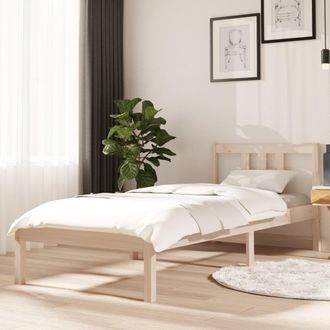 Berkfield Home Bed Frame Solid Wood 75x190 cm Small Single in Brown