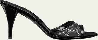Gucci Erin Jeweled Leather Stiletto Sandals