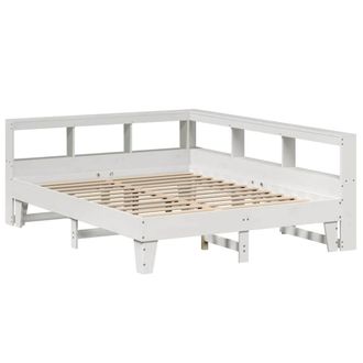Berkfield Home Decorative Bookcase Bed without Mattress White 150x200cm Solid Wo | Size: 150x200 cm