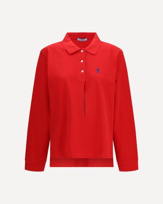 Prada Long-sleeve cotton piqu&eacute; Polo Female 40