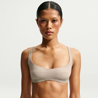 Nike Womens SKIMS Studio Stretch Micro Sports Bra in White | IR8685-096