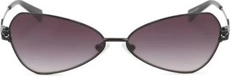 Kazar Irregular Cats Eye Zonnebril - Dames - Zonnebrillen - Zwart - ONE Size - Accessoires