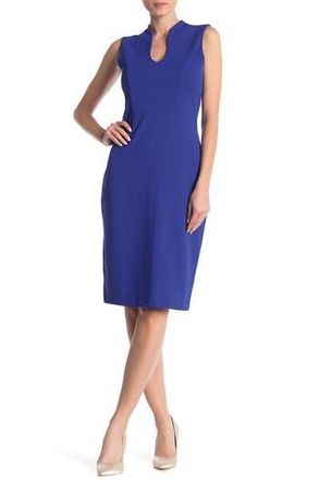 Nina Leonard U-Neck Sleeveless Sheath Dress in Sapphire at Nordstrom Rack, Size X-Large