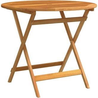 vidaXL Folding Garden Table &Oslash;90x75 cm Solid Eucalyptus Wood vidaXL