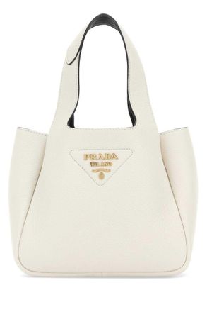 Prada White Logo Mini Tote