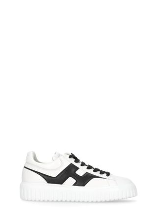 Hogan White Low-Top H-Stripes Leather Sneakers