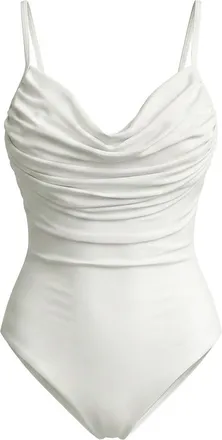 Brunna.Co Manta Sculpting Plunge One-Piece Recycled Swimsuit in White at Nordstrom, Size Medium