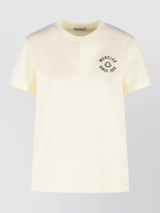 Moncler logo cotton t shirt short sleeves crew neck