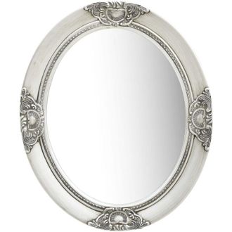 vidaXL Specchio da Parete Stile Barocco 50x60 cm Argento - Vidaxl