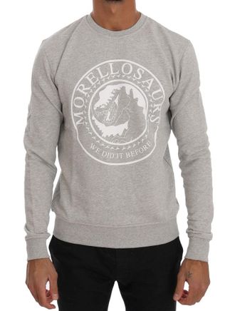 Frankie Morello Grijze Katoenen Crewneck Pullover Trui