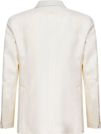Tagliatore Mens Blazer Montecarlo Ivory Silk Blend Jacket