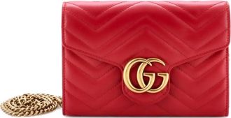 Gucci GG Marmont Chain Wallet Matelasse Leather Mini crossbody bag - Rood