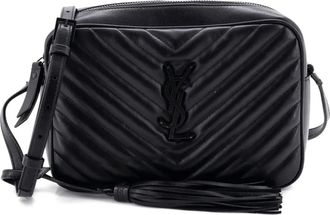 Saint Laurent Lou Camera Bag Matelasse Chevron leren kleine crossbodytas - Zwart