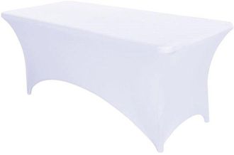 OEM Confezione Da 1 - Tovaglia Elasticizzata - Tovaglia Rettangolare Bianca - Tovaglia Pieghevole - Tovaglia Rettangolare Elastica - Adatta Per Feste, Mat