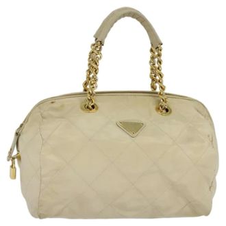 Prada Pre-owned Nylon handbags - Dames - Pre-owned - Beige - Maat: ONE Size Nylon