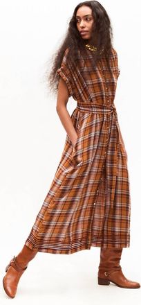 Carolina K Valerie Kaftan Midi Dress In Brown