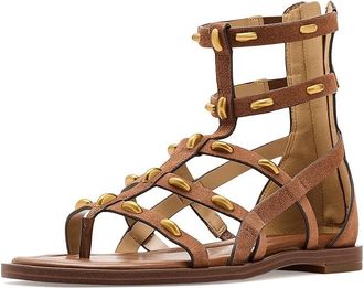 Michael Kors Noa Flat Sandals Womens Sandals Luggage : 9.5 M, Suede