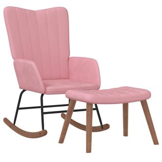 vidaXL Vidaxl - Poltrona A Dondolo Con Poggiapiedi Rosa In Velluto