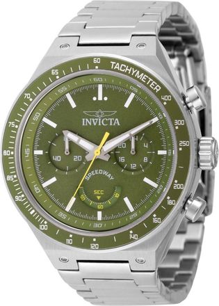 Invicta Speedway 49380 Heren Horloge - Quartz Uurwerk - Roestvrij Staal met groene Wijzerplaat - 44mm