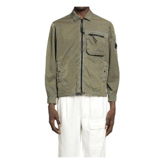 C.P. Company Light Jackets, male, Green, Size: XL Panama-R Overshirt