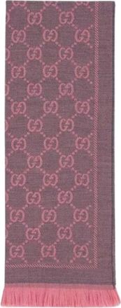 Gucci GG wollen sjaal - Dames - Wintersjaals - Roze - ONE Size - Wol - Accessoires