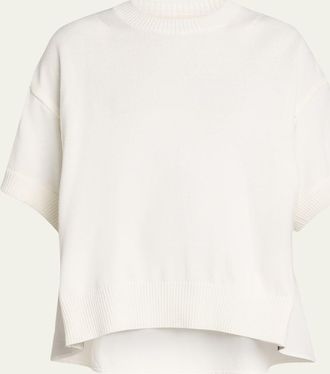 sacai Denim And Knit Short-Sleeve Sweater