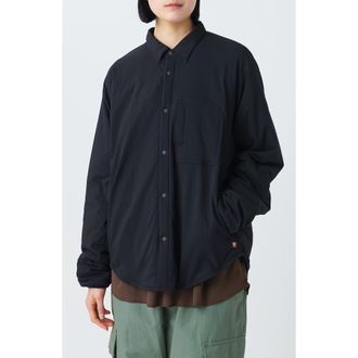 Snow Peak Flexible Insulated Water Repellent Shirt Jacket in Black at Nordstrom, Size X-Large