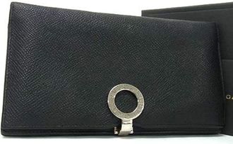 Bulgari Black Leather Long Wallet (Bi-Fold) (Pre-Owned)