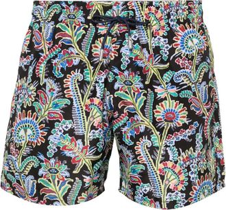 Etro Zwembroek met paisleyprint en logo