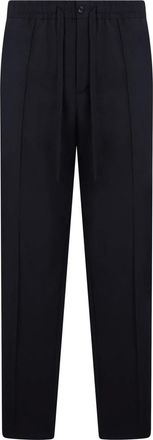 Valentino Garavani Broeken, Heren, Blauw, L, Wol, Trainingsbroeken met elastische taille
