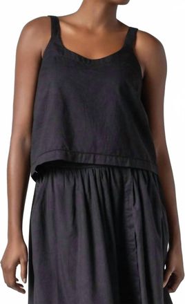 Lilla P Button Back Tank Top In Black