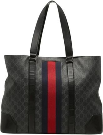 Gucci Vintage, unisex, Zwart, ONE Size, Leer, Pre-owned Tote Bag