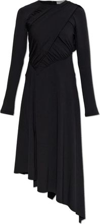 Victoria Beckham Asymmetrische Gedrapeerde Jurk - Dames - Casual kleedjes - Zwart - 2XS - Kleedjes