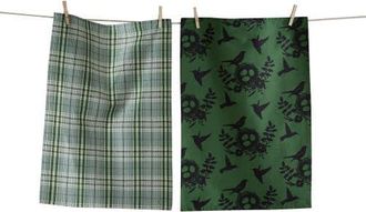 Tag Hummingbird Dishtowel Set of Two Multicolor Cotton Towels in Green at Nordstrom