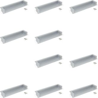 Emuca Emuca - Lote De 10 Tiradores Para Mueble Sedavi, L137mm, Intereje 128mm, Zamak, Pintado Aluminio