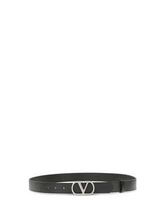 Valentino Garavani Mens Leather Belt Vlogo Signature Black Calf