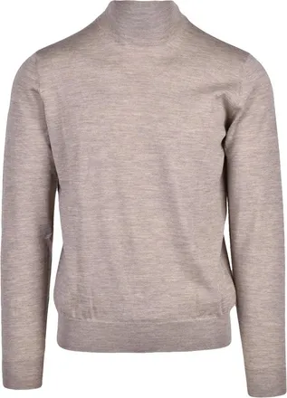 FILIPPO DE LAURENTIIS Merino Wool Sweater with High Neckline and Ribbed Finish