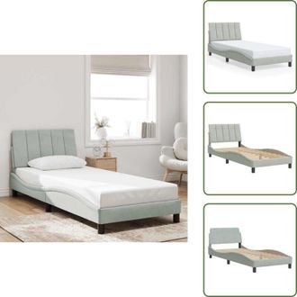 vidaXL Cuscino testiera - vidaXL Giroletto senza Materasso Hanko Grigio Chiaro 90x200 cm Velluto - Velluto